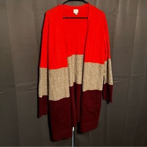 A New Day Tri-Color Long Cardigan (XXL)
